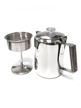 Woods Daybreak Stainless Steel Camping Coffee Percolator, 9-Cups